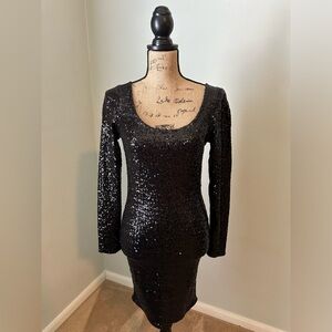 Black Sequin Dress